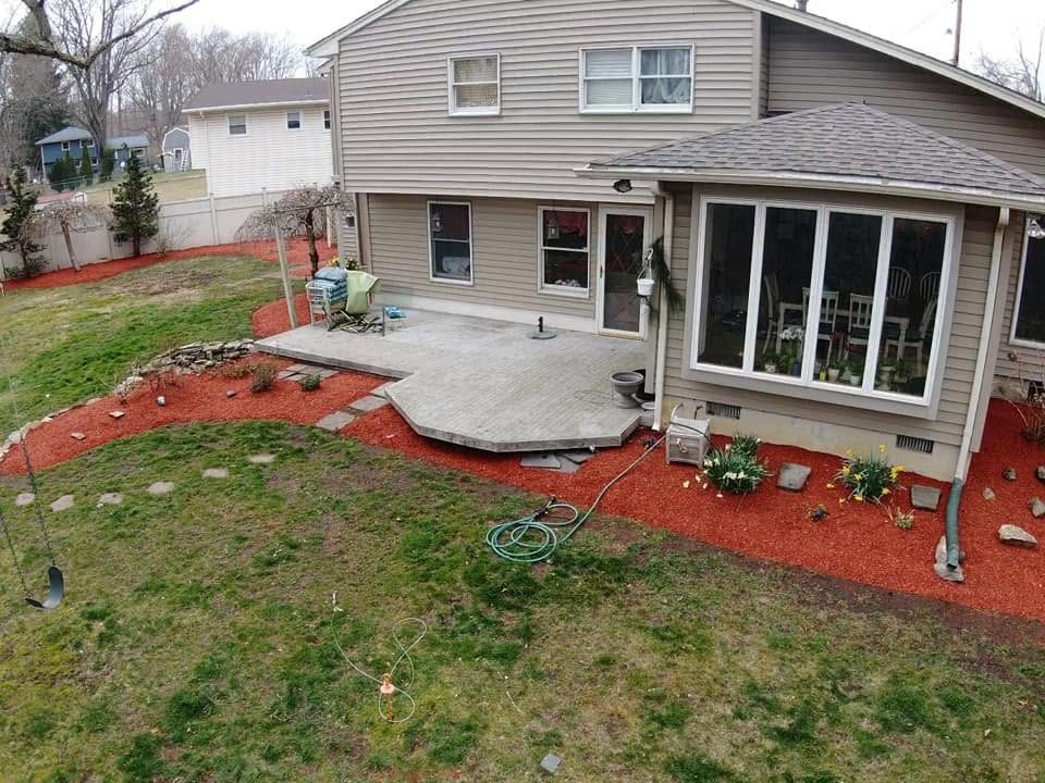 Aerial: red mulch