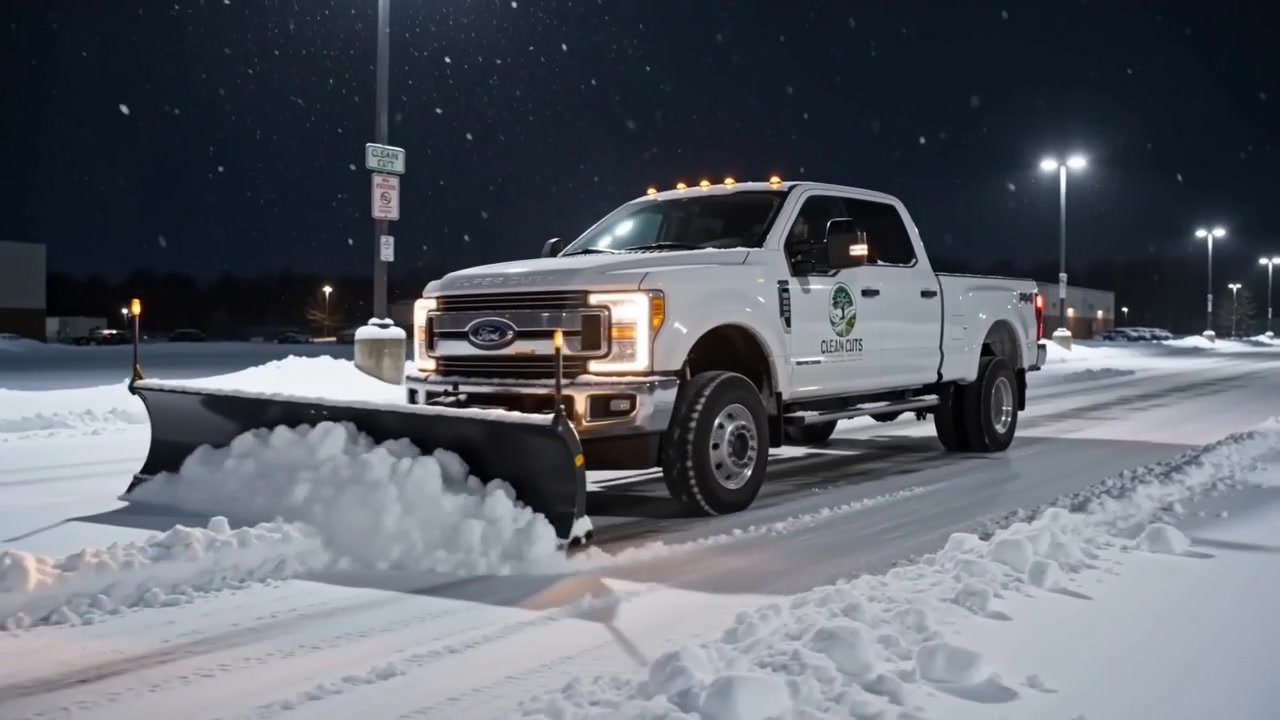 Plow at night